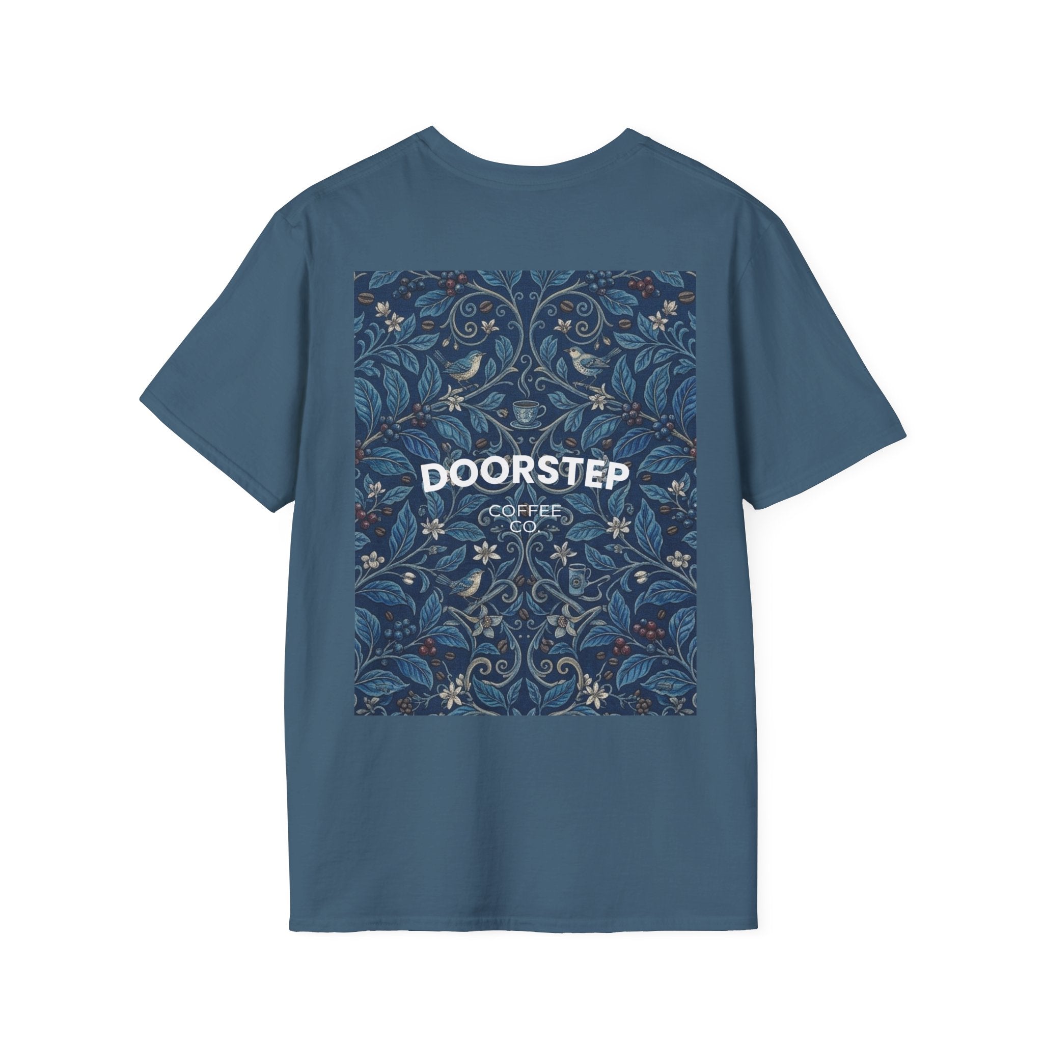 Blue Floral Tile Doorstep T-Shirt