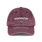 Vintage Embroidered Cap – "DOORSTEP" Distressed Dad Hat