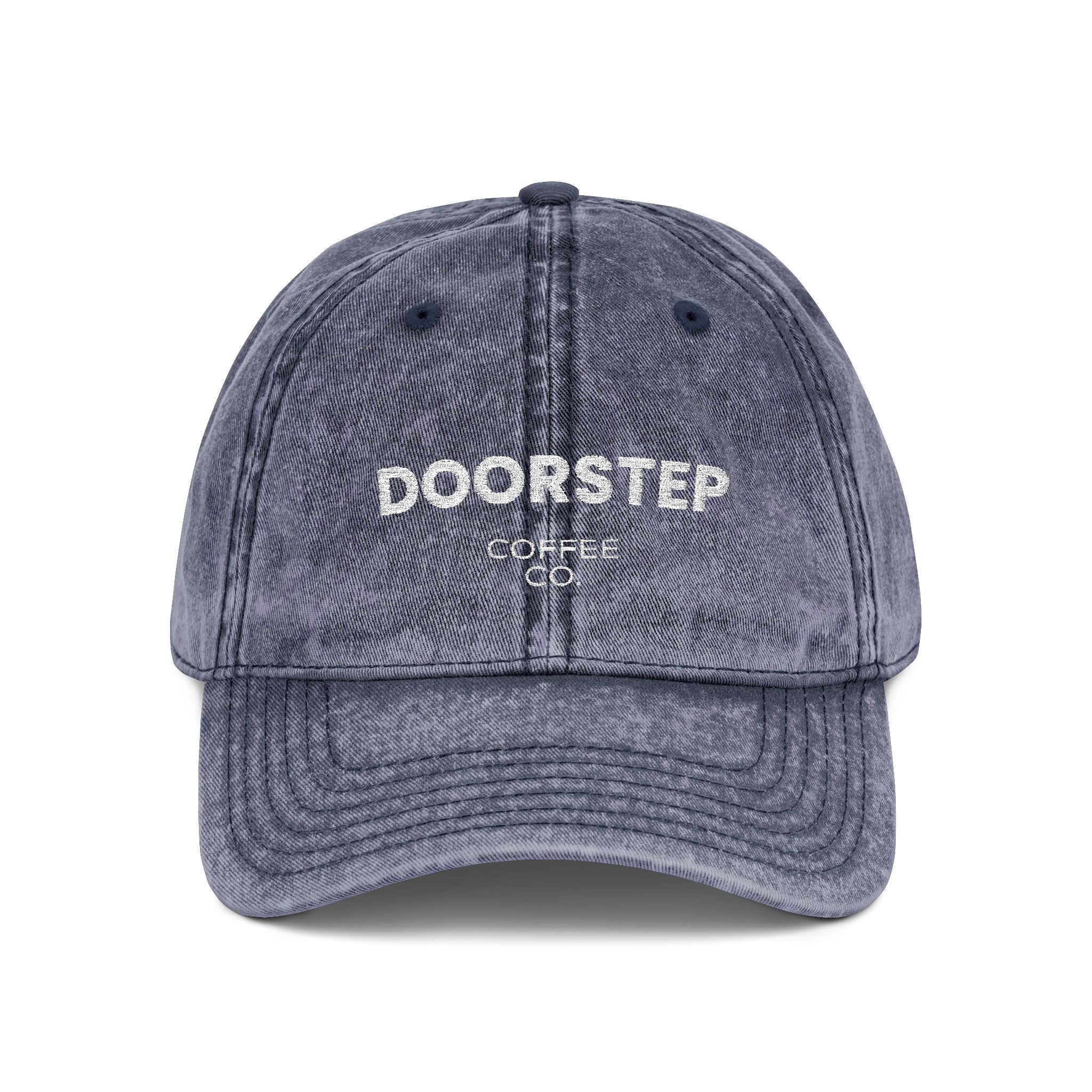 Vintage Embroidered Cap – "DOORSTEP" Distressed Dad Hat
