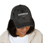 Vintage Embroidered Cap – "DOORSTEP" Distressed Dad Hat
