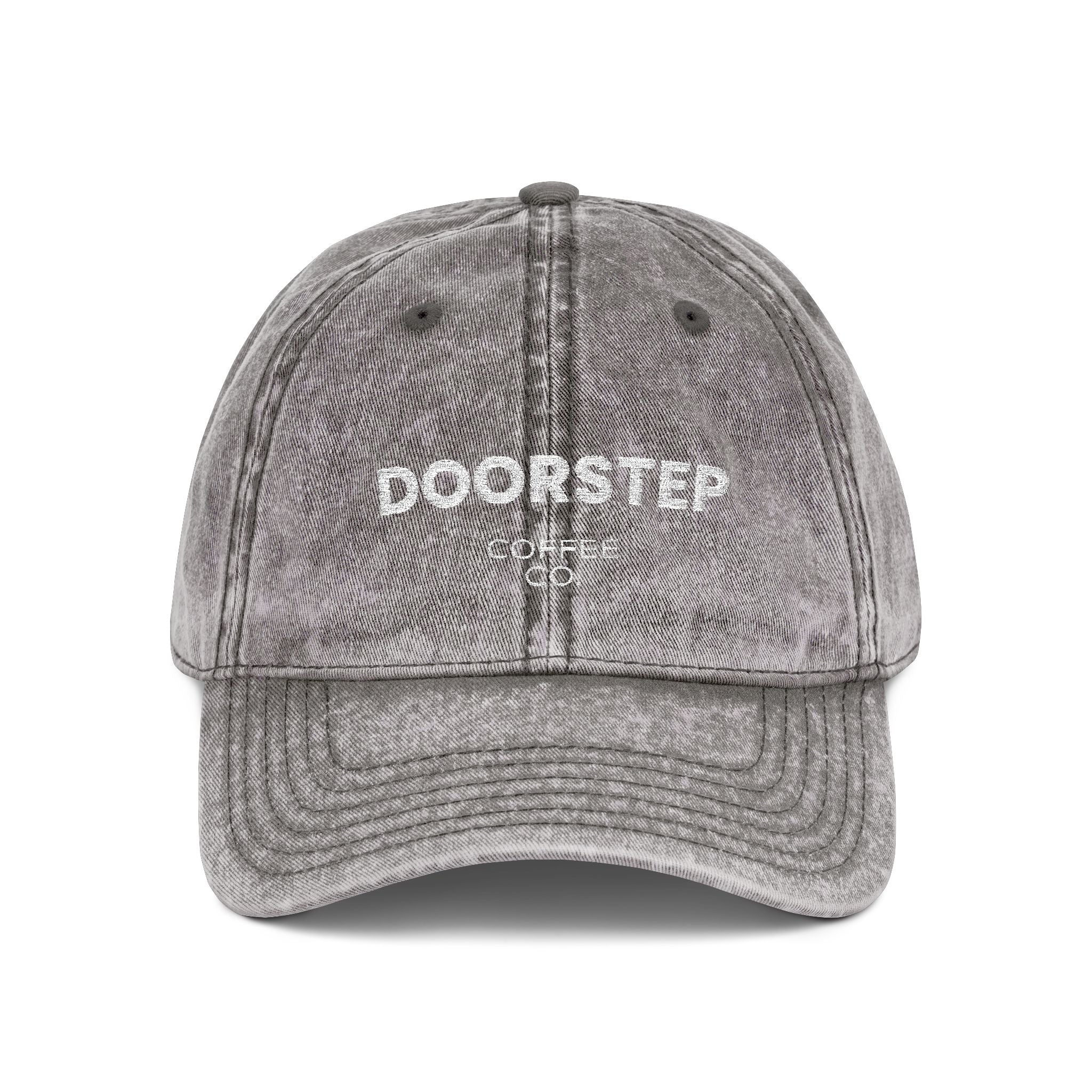 Vintage Embroidered Cap – "DOORSTEP" Distressed Dad Hat