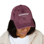 Vintage Embroidered Cap – "DOORSTEP" Distressed Dad Hat